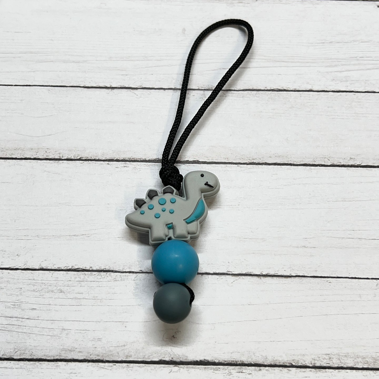 Gray Dino Zipper Charm